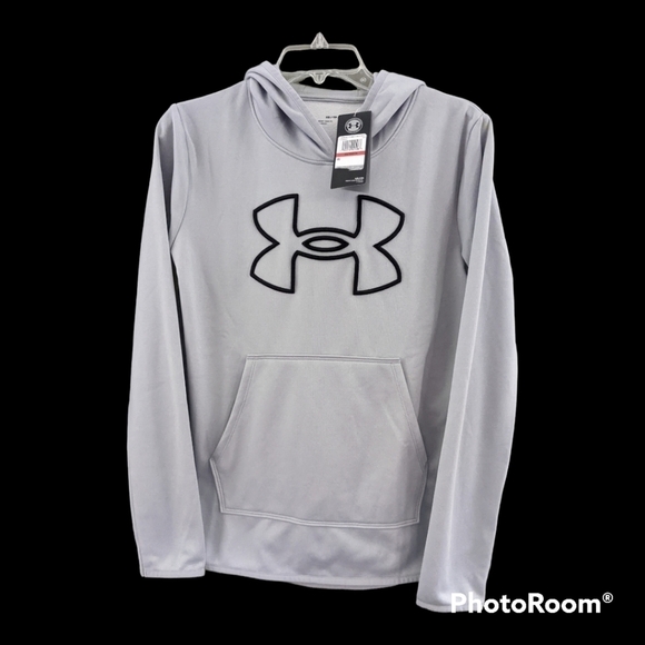 NEW Under Armour Big Logo Loose Fit Gray hoodie Size XS - Picture 1 of 7